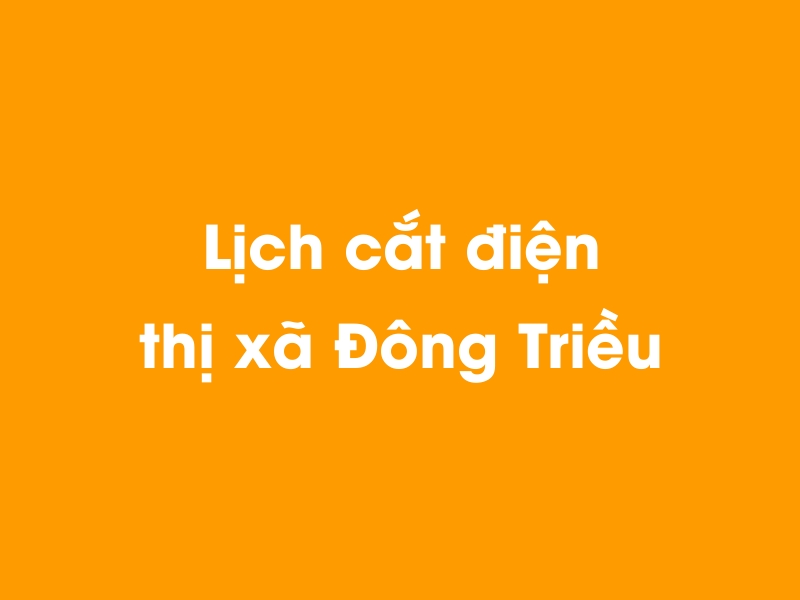 Lịch cúp điện thị xã Đông Triều hôm nay 23/12/2024